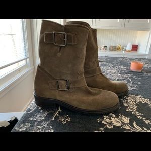 Barneys New York Suede Moto Boots size 38 LIKE NEW